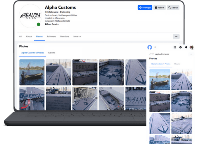 image of Alpha Customs social media page